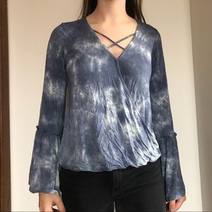 American Eagle Size small blue Peasant shirt